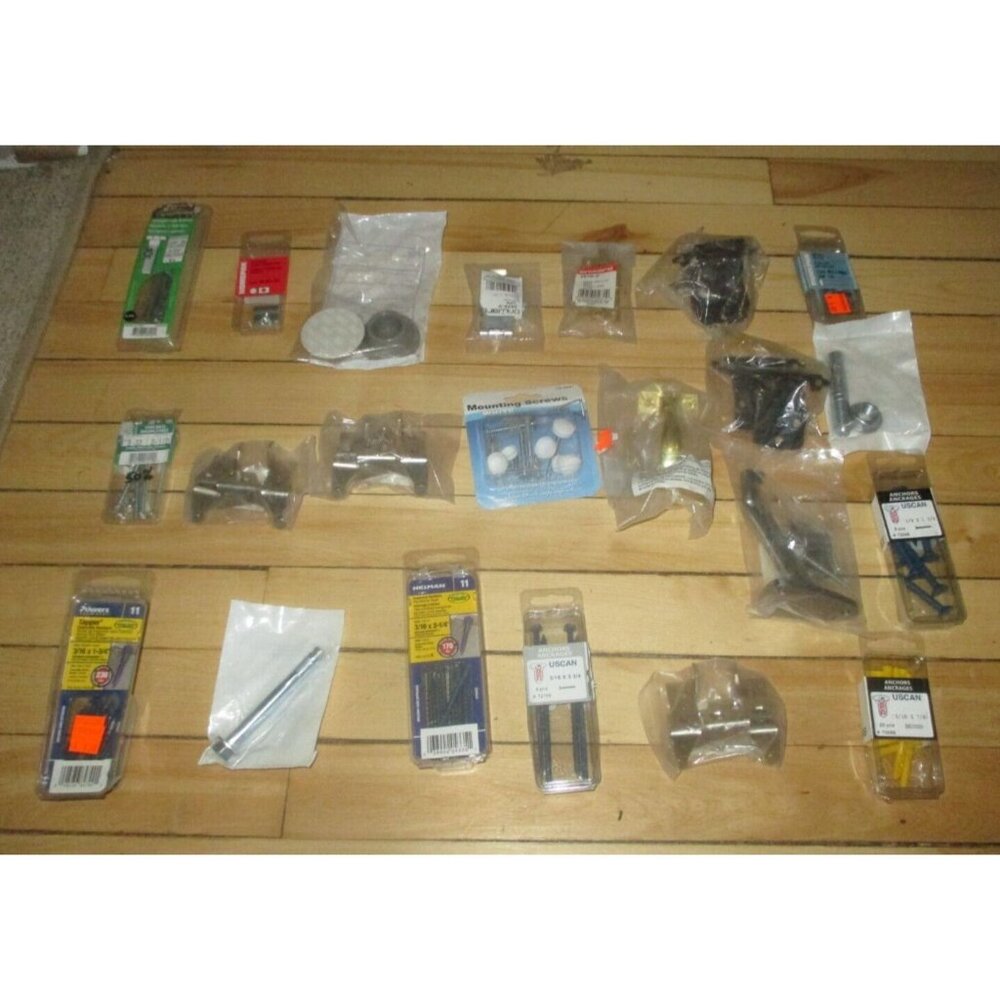 Huge Lot #1 Of Assorted Hardware Items- Screws, brackets, knobs, & more